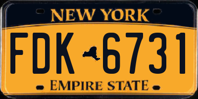 NY license plate FDK6731
