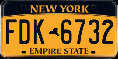 NY license plate FDK6732
