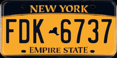 NY license plate FDK6737