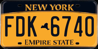 NY license plate FDK6740