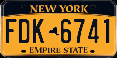 NY license plate FDK6741