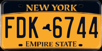 NY license plate FDK6744