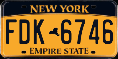 NY license plate FDK6746