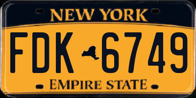 NY license plate FDK6749
