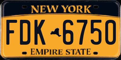 NY license plate FDK6750