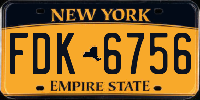 NY license plate FDK6756