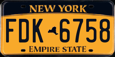 NY license plate FDK6758