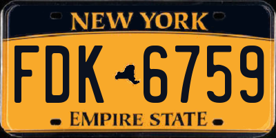 NY license plate FDK6759