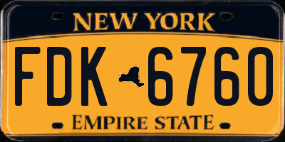 NY license plate FDK6760