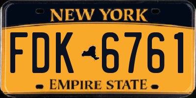 NY license plate FDK6761