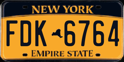 NY license plate FDK6764