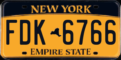 NY license plate FDK6766