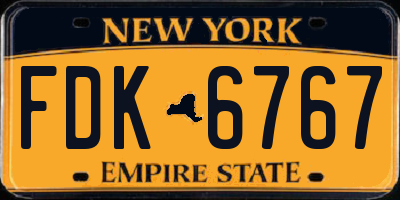 NY license plate FDK6767