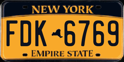NY license plate FDK6769