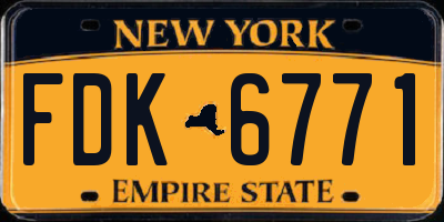NY license plate FDK6771