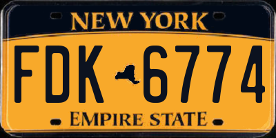 NY license plate FDK6774