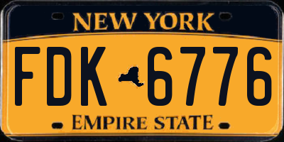 NY license plate FDK6776