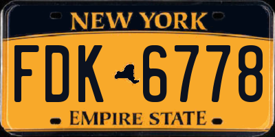 NY license plate FDK6778