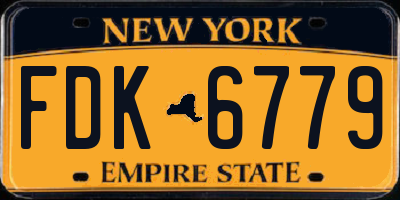 NY license plate FDK6779