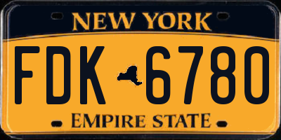NY license plate FDK6780