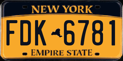 NY license plate FDK6781