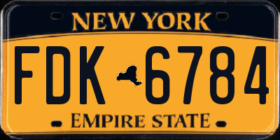 NY license plate FDK6784