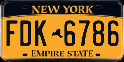 NY license plate FDK6786