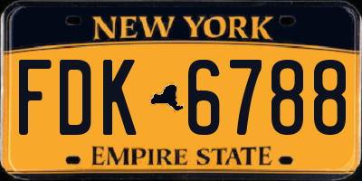 NY license plate FDK6788