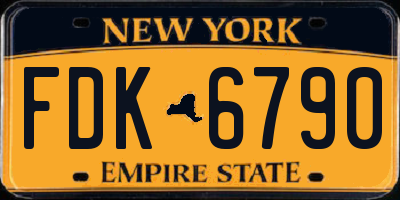 NY license plate FDK6790