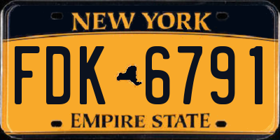 NY license plate FDK6791