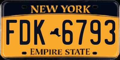 NY license plate FDK6793