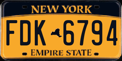 NY license plate FDK6794