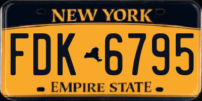 NY license plate FDK6795