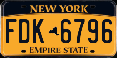 NY license plate FDK6796