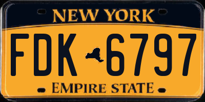 NY license plate FDK6797