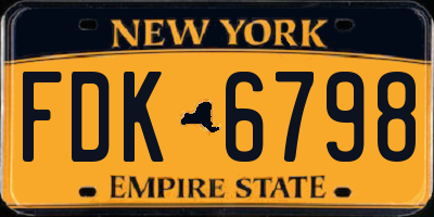 NY license plate FDK6798