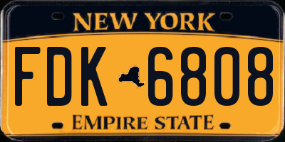NY license plate FDK6808