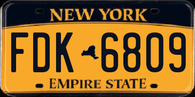 NY license plate FDK6809