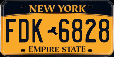 NY license plate FDK6828