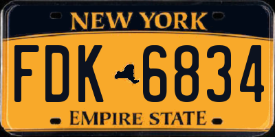 NY license plate FDK6834