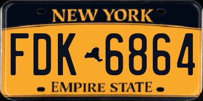 NY license plate FDK6864