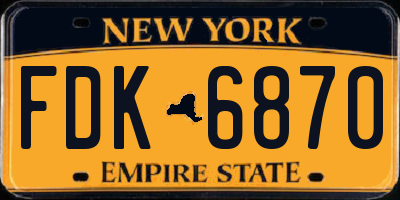 NY license plate FDK6870