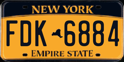 NY license plate FDK6884