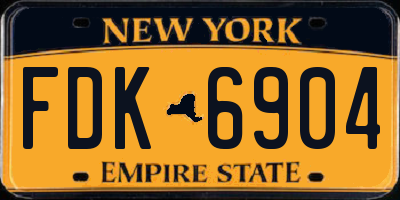 NY license plate FDK6904