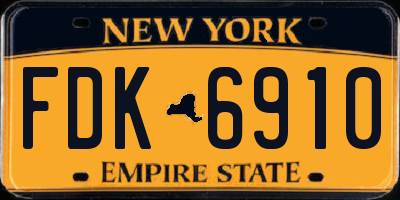 NY license plate FDK6910