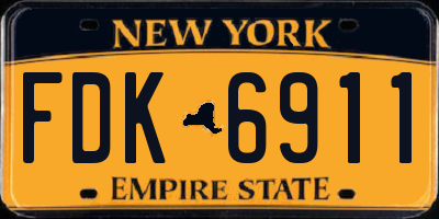 NY license plate FDK6911