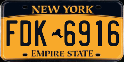 NY license plate FDK6916