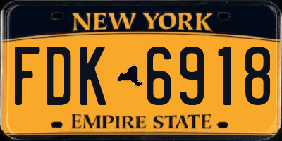 NY license plate FDK6918