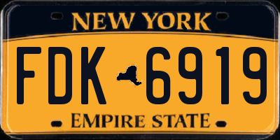 NY license plate FDK6919