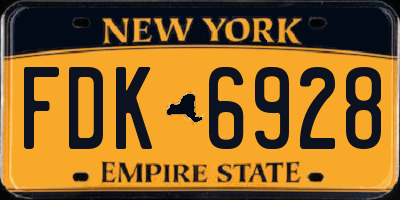 NY license plate FDK6928